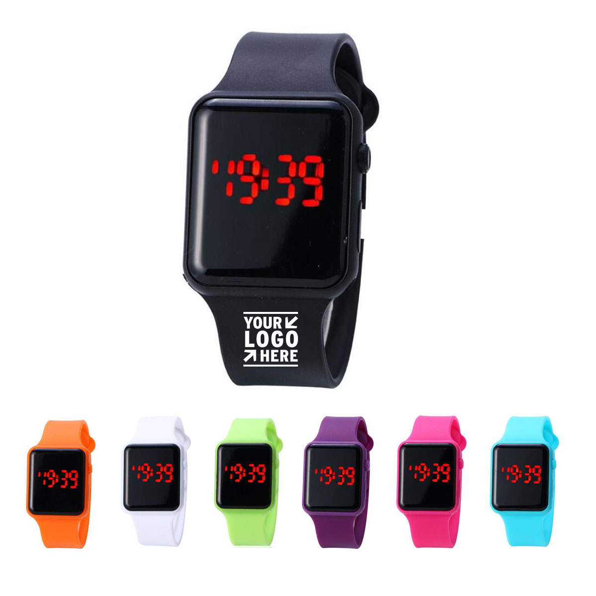 digital led rubber watch