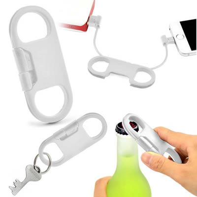 USB Cable Charge Cord & Sync Bottle Opener Key Chain