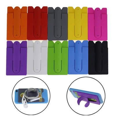 Universal Silicone Stick Credit Card Holder Phone Stand
