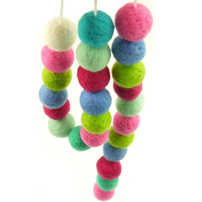 Felt Ball Muticolor Garland Handmade DIY