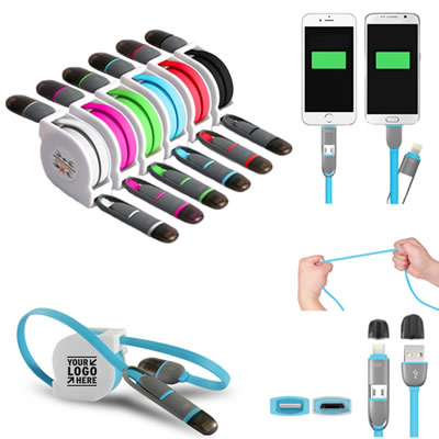 2-in-1 Retractable USB Cable