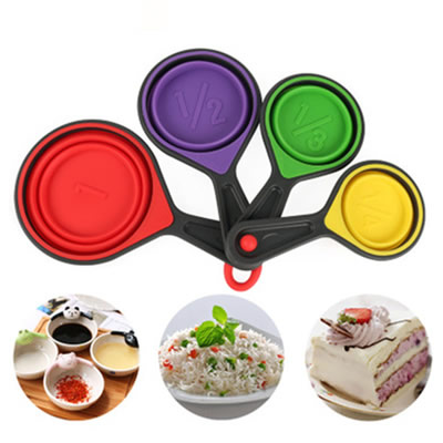 4pcs Collapsible Food Grade Silicone Measuring Cups Set