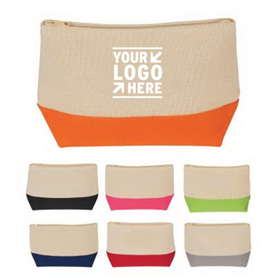 Fancy Two-tone Canvas Cosmetic Bag