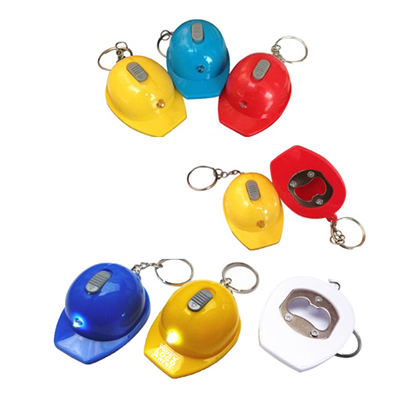 LED Helmet Bottle Opener Keychain