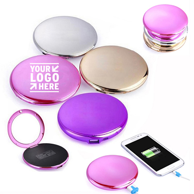 Portable Compact Power Bank Charger With Mirror