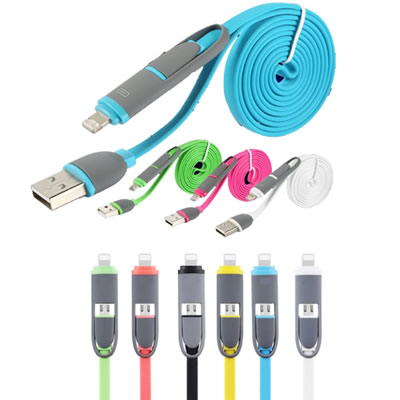 2-in-1 Micro USB Charging Cord Cable