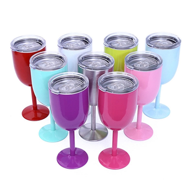 10oz Stainless Steel Double Wall Insulated Goblet with Lip