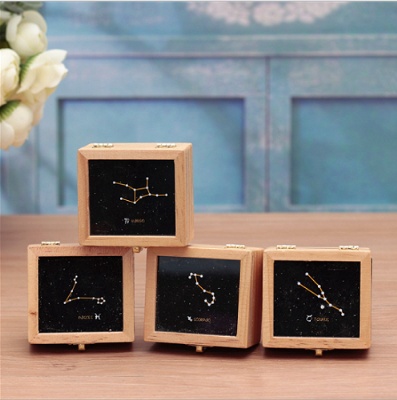 Twelve Constellation Wooden Music Box