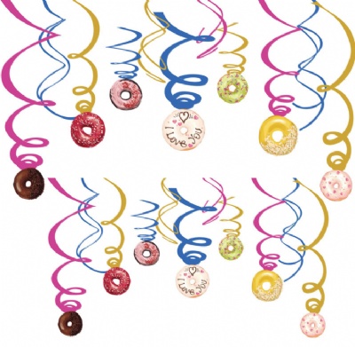 Donut Hanging Swirl Festive Party Decorations