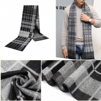 Fashion Mens Plaid Striped Fashion Scarf Cotton