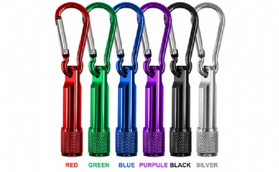 Aluminum LED Keychain Flashlight w/ Carabiner