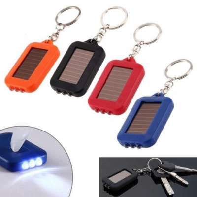 Solar Powered Flashlight Keychain