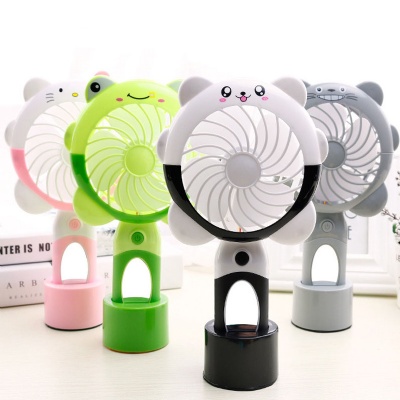 Cartoon Rechargeable Mini USB Fan w/ LED Light