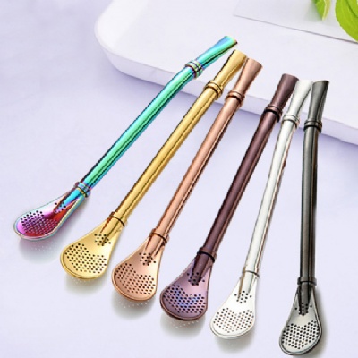Stainless Steel Filterable Straw Filtered Spoon