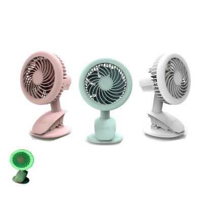 Rechargeable USB Desk Clip Fan w/ LED Light