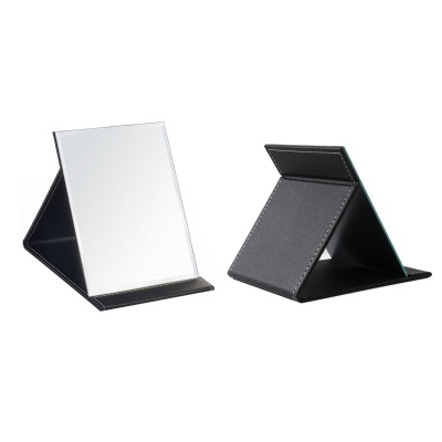 Protable PU Leather Mirror Folding Desktop Makeup Mirror