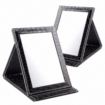 Makeup Mirror Folding Tabletop Mirror PU Leather Cover