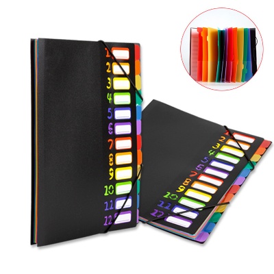 12 Pockets Expanding Rainbow File Folder