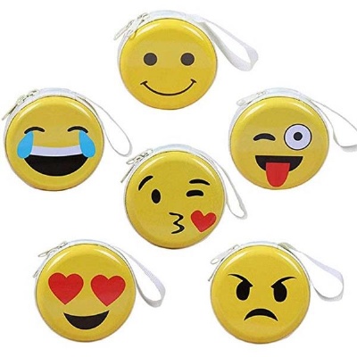 Mini Emoji Tin Corn Purse Zipper Wallet