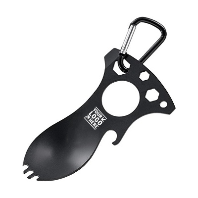 Outdoor Multifunction Spork Opener Spanner w/ Carabiner