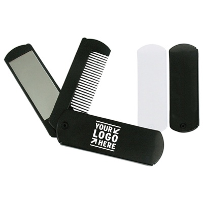 Portable Folding Travel Mirror with Comb Set