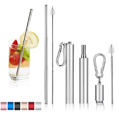 Telescopic Stainless Steel Straw w/ Aluminium Case