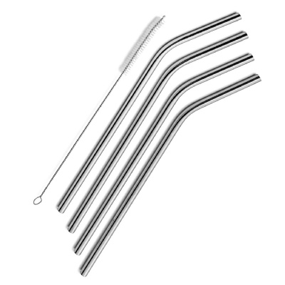 Stainless Steel Bent Straws Set of 4