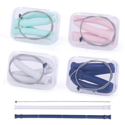 Foldable Silicone Straw with Case & Cleaning Brush