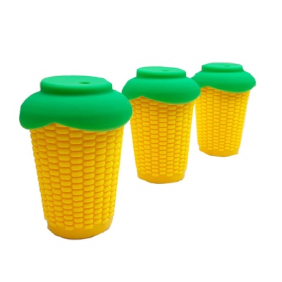 Silicone Corn Cup Mug with Lid