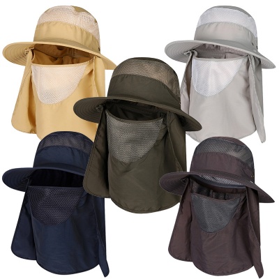 Sun Bucket Hat with Face Neck Flaps