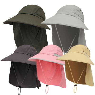 Wide Brim Safari Sun Hat with Neck Flap