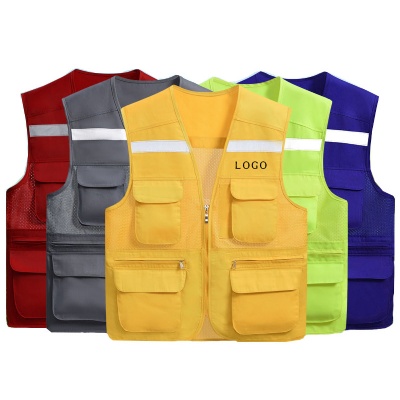 Unisex Reflective Multi-pockets Work Vest