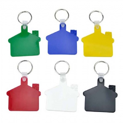 House Shape Plastic Keychain Key Tag