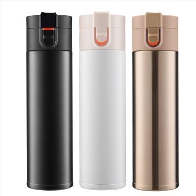 Travel Thermos Cup Bouncing Cover Vacuum Stainless Steel