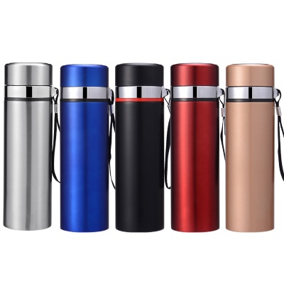 Vacuum Stainless Steel Cup Insulated Bottle w/ Hand Strap