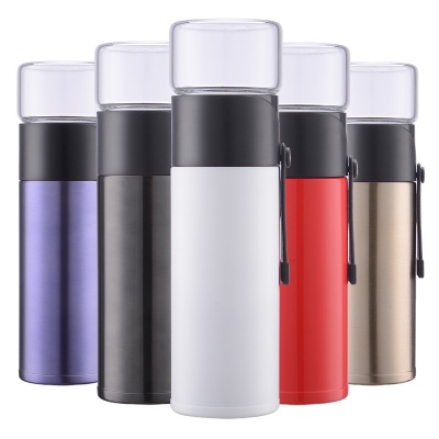 Stainless Steel Vacuum Insulated Bottle w/ Glass Cup