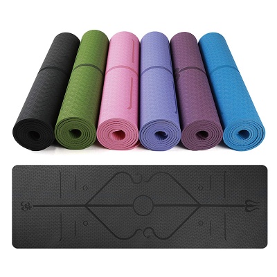 Non Slip Yoga Mat with Alignment Lines