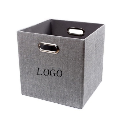 Foldable Storage Bins with Dual Metallic Handles