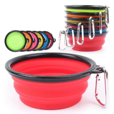 Collapsible Silicone Dog Food & Water Bowl