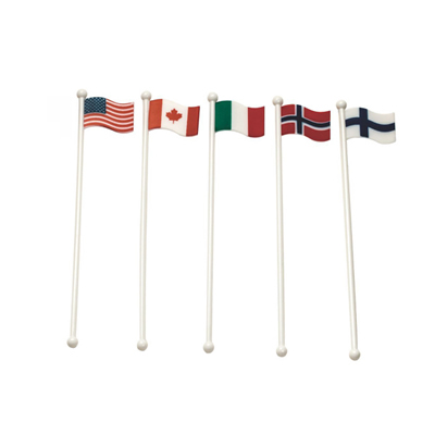 Flag Shape Plastic Coffee Stir Bar Rod