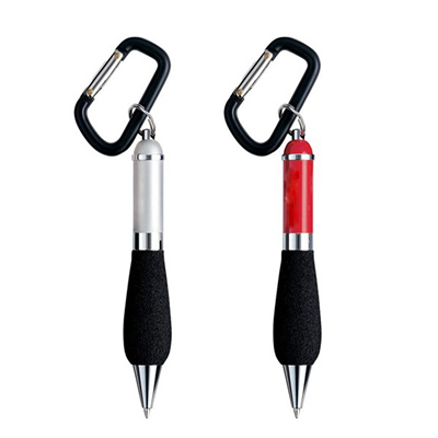 Carabiner Ballpoint Pen with Sponge Grip