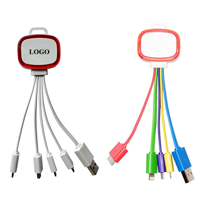 4 in 1 Multiple Charging Cable With LED Key Chain