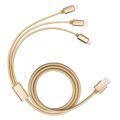 3 In 1 USB Nylon Charging Cable