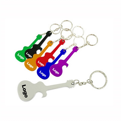 Guitar Shape Aluminum Bottle Opener Key Chain