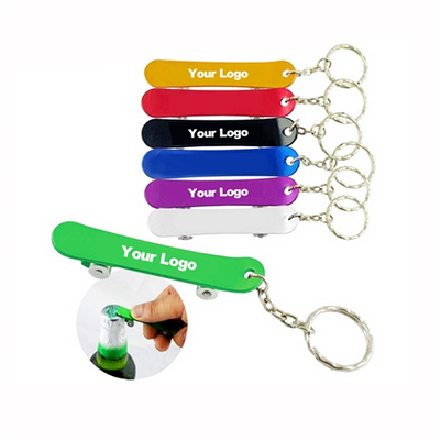 Skateboard Shape Aluminum Bottle Opener Key Chain