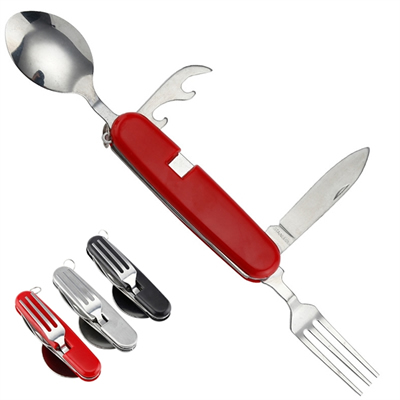 Outdoor Fork Knife Spoon Bottle Opener Set