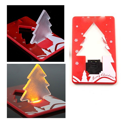 Credit Card Size Christmas Tree Led Flashlight