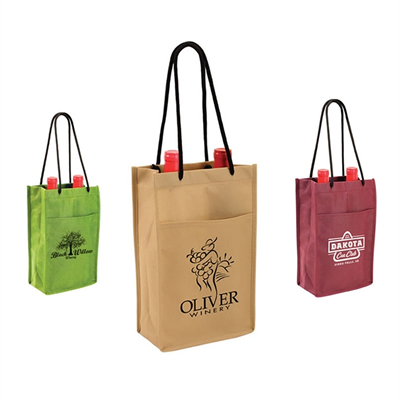 Non-Woven Double Bottle Wine Tote Bag