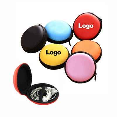 Round Earbuds Storage Case Earphone Box Headset Bag