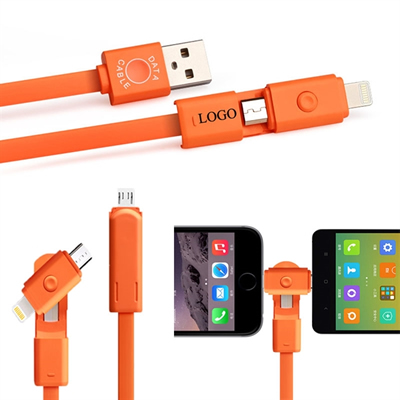 Rotatable USB Charging Cable 2 In 1 Connector